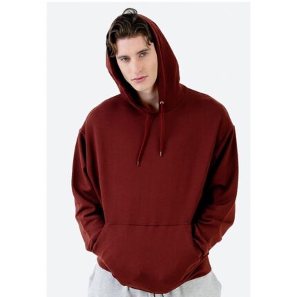 SM Maroon Basic Kangaroo pocket Hoodie