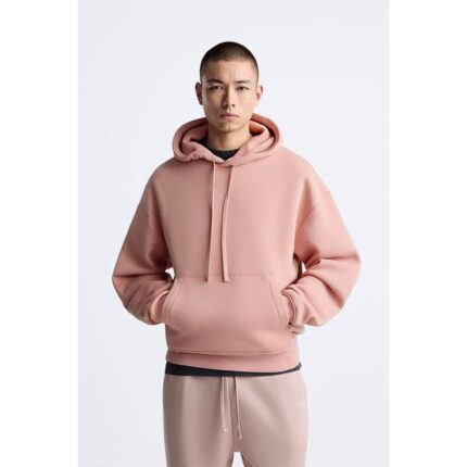 SM Peach Basic Kangaroo pocket Hoodie