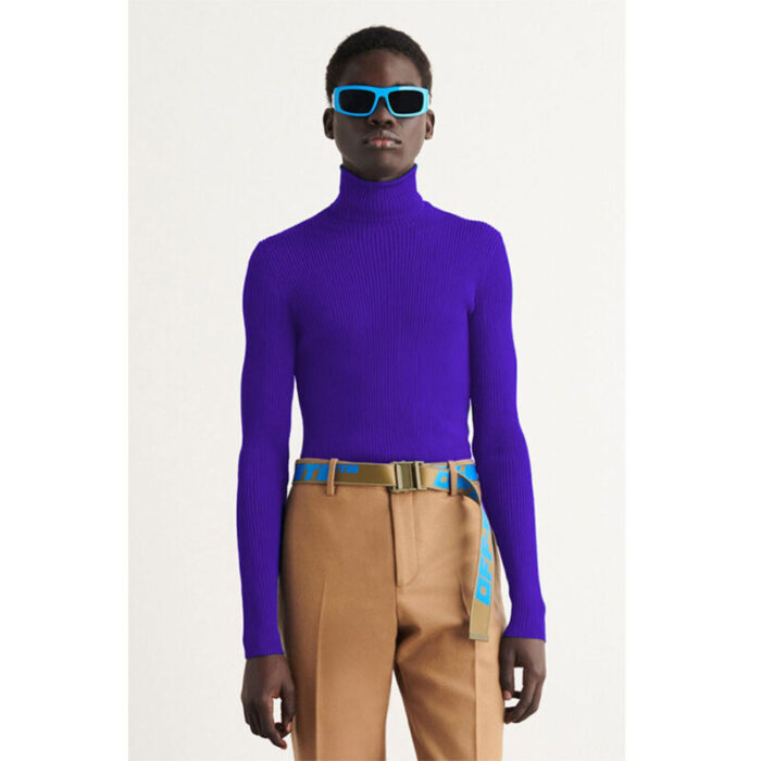 SM Purple HighNeck Ribbed Long Sleeves