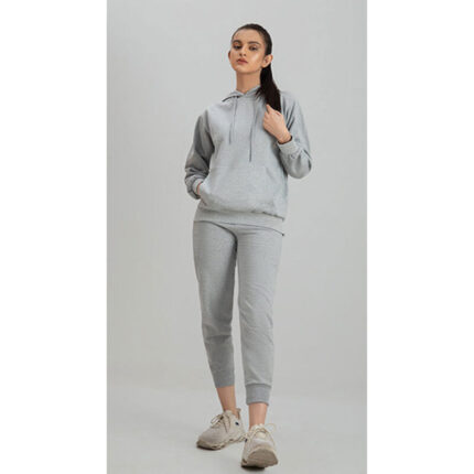 Heather Grey Fleece Tracksuit Hoodie Trouser