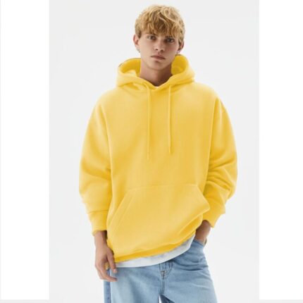 SM Yellow Basic Kangaroo pocket Hoodie