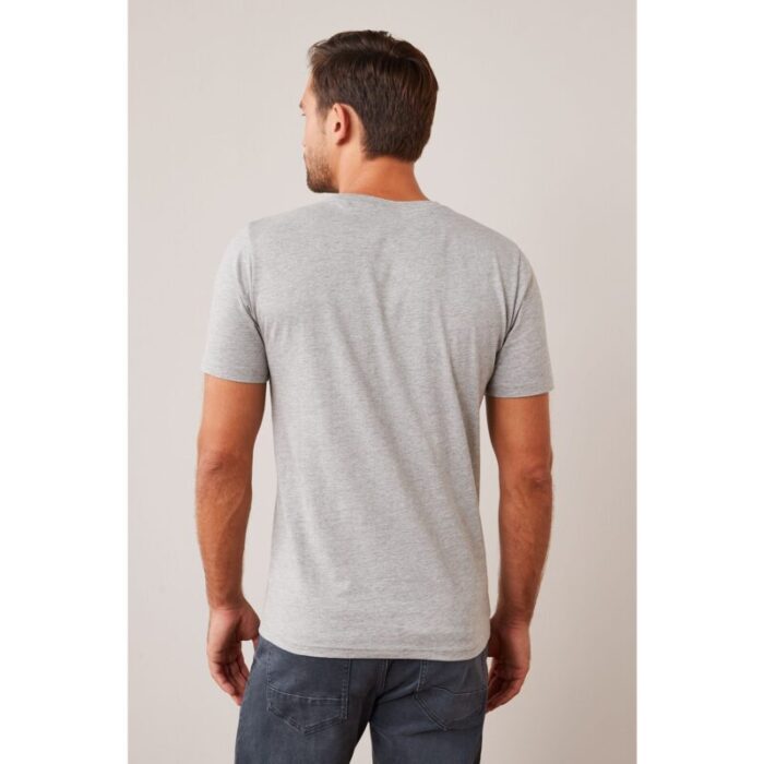 SMHeather Grey Basic Round Neck T-Shirt