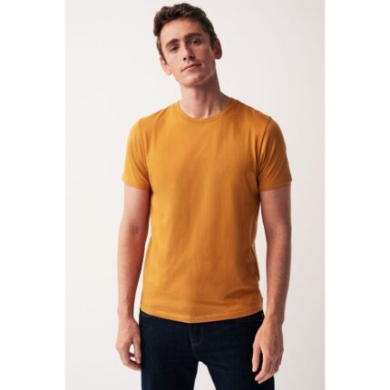 SM Amber Yellow Basic Round Neck T-Shirt