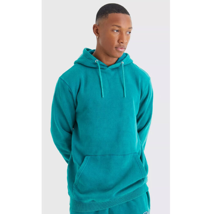 SM Teal Blue Basic Kangaroo pocket Hoodie