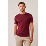 SM Burgundy Basic Round Neck T-Shirt