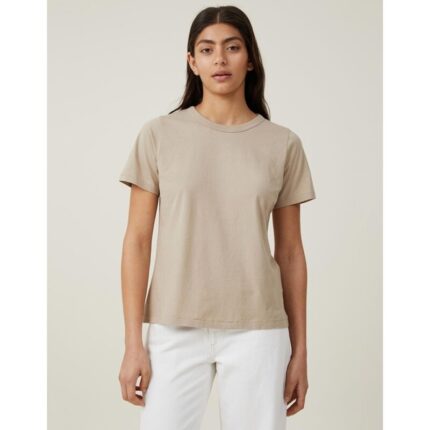 Sand Basic Round Neck T-Shirt