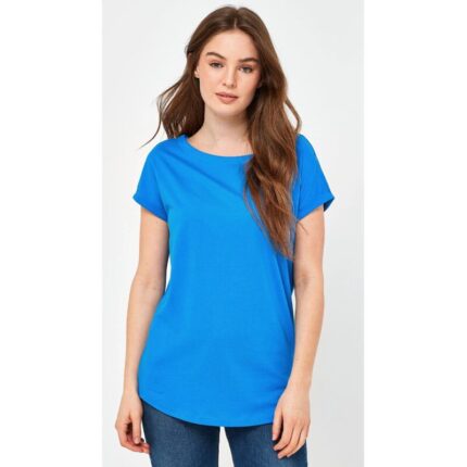 Cobalt Blue Basic Round Neck T-Shirt