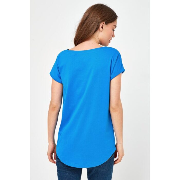 Cobalt Blue Basic Round Neck T-Shirt