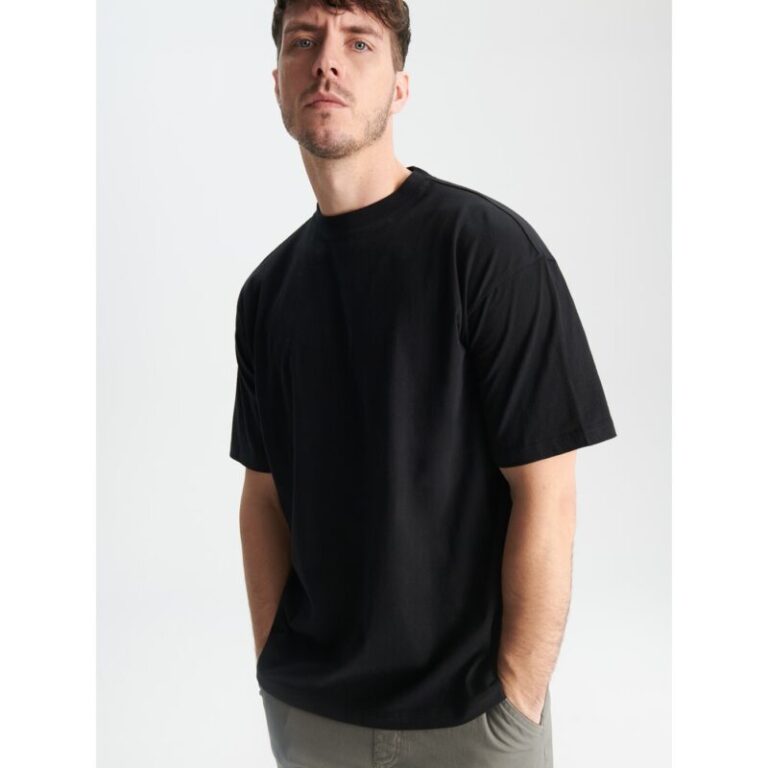 SM Black Oversized Basic Round Neck T-Shirt