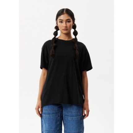 Black Oversized Basic Round Neck T-Shirt