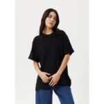 Black Oversized Basic Round Neck T-Shirt