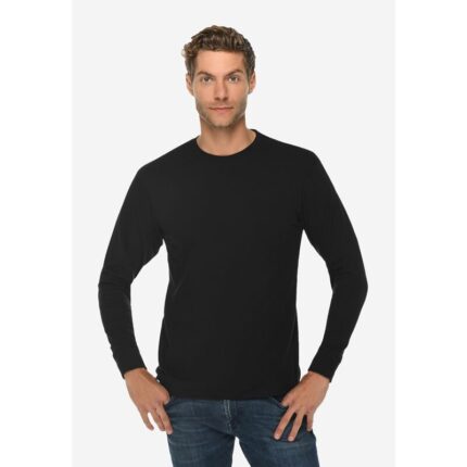 SM Black Basic Round Neck Long Sleeves T-Shirt