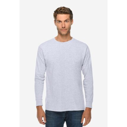 SM Heather Grey Basic Round Neck Long Sleeves T-Shirt