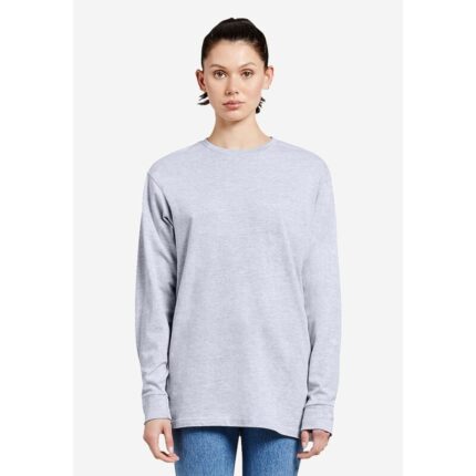 Heather Grey Basic Round Neck Long Sleeves T-Shirt