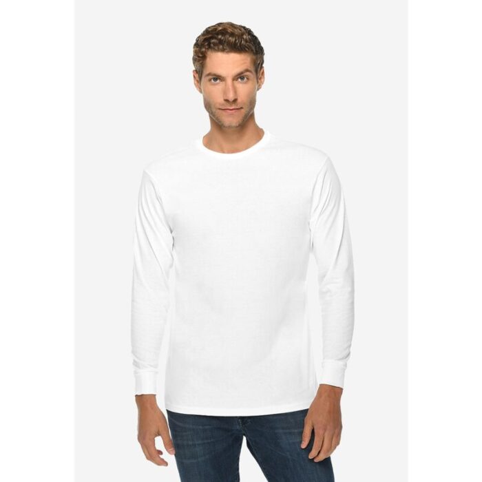 SM White Basic Round Neck Long Sleeves T-Shirt