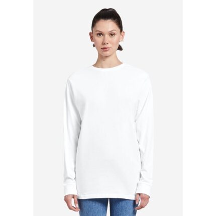 White Basic Round Neck Long Sleeves T Shirt