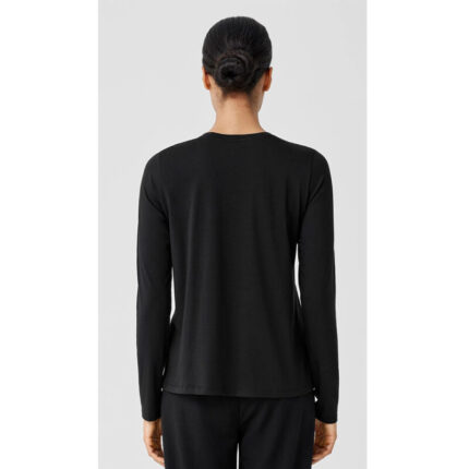 Black Basic Round Neck Long Sleeves T Shirt