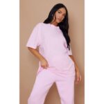 Baby Pink Oversized Basic Round Neck T-Shirt