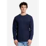 SM Navy Basic Round Neck Long Sleeves T-Shirt