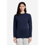 Navy Basic Round Neck Long Sleeves T Shirt