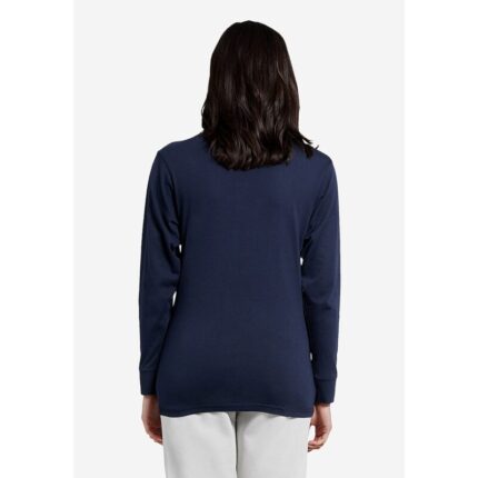 Navy Basic Round Neck Long Sleeves T Shirt