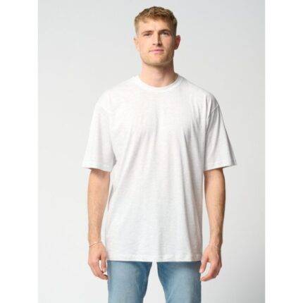 SM Light Grey Oversized Basic Round Neck T-Shirt