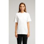 Off White Oversized Basic Round Neck T-Shirt