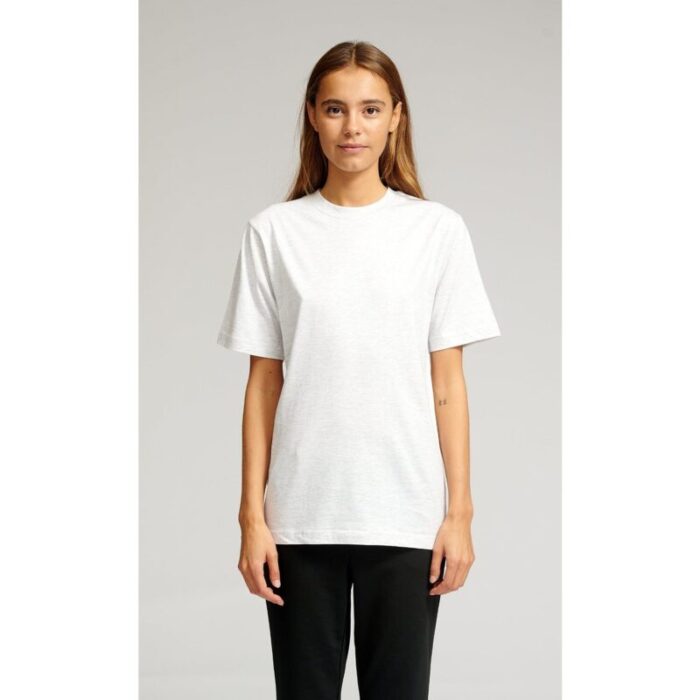 Off White Oversized Basic Round Neck T-Shirt