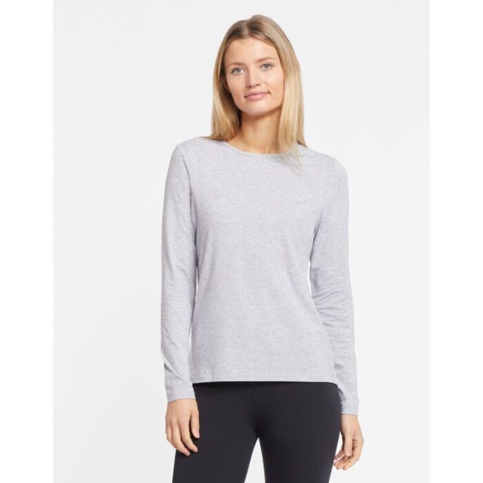 Heather Grey Basic Round Neck Long Sleeves T Shirt