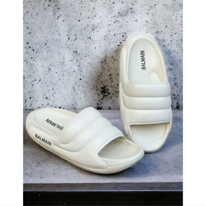 BALMAIN FULL CREAM TRIPLE LAYER QUILTED SLIDES