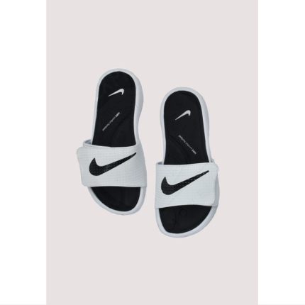 NIKE WHITE-BLACK COMFORT FOOTBED SLIPPER