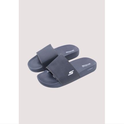 SKECHERS LOGO S GREY HYPER BURST SOFT SLIDE (PREMIUM-QUALITY)