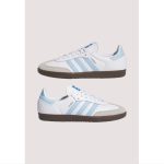 ADIDAS SKY BLUE-WHITE SAMBA VEGAN SHOES