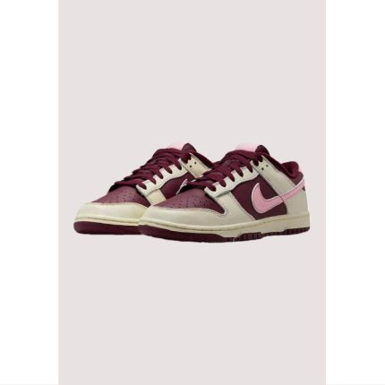 NIKE SB DUNK LOW MAROON AND SOFT PINK SHOES