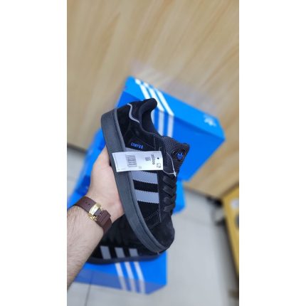 ADIDAS CAMPUS 00S ALL BLACK & BLUE LOGO