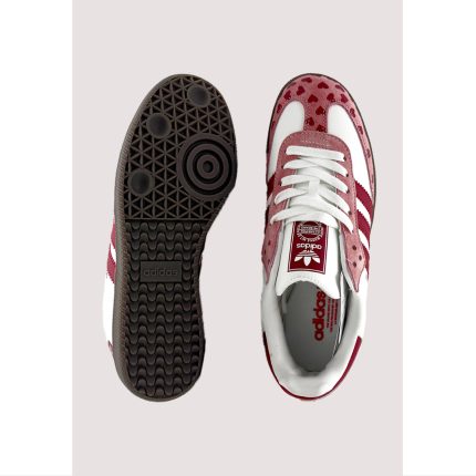 ADIDAS SAMBA X CDG WHITE PINK-RED HEART WOMENS