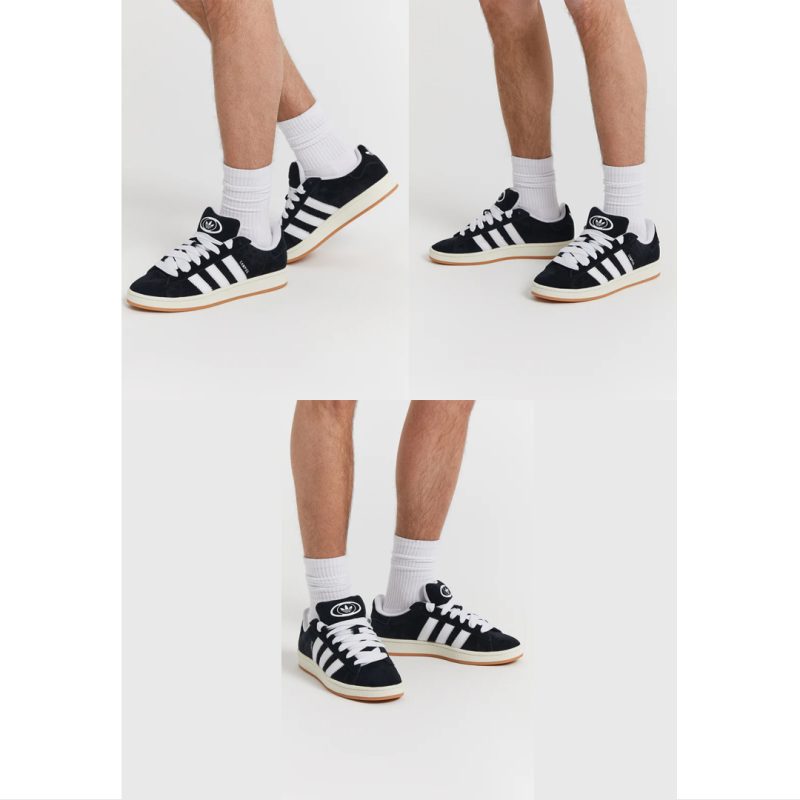 ADIDAS CAMPUS 00S BLACK WHITE STRIPE SUEDE