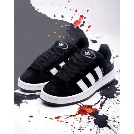 ADIDAS CAMPUS 00S ALL BLACK WHITE STRIPE SUEDE