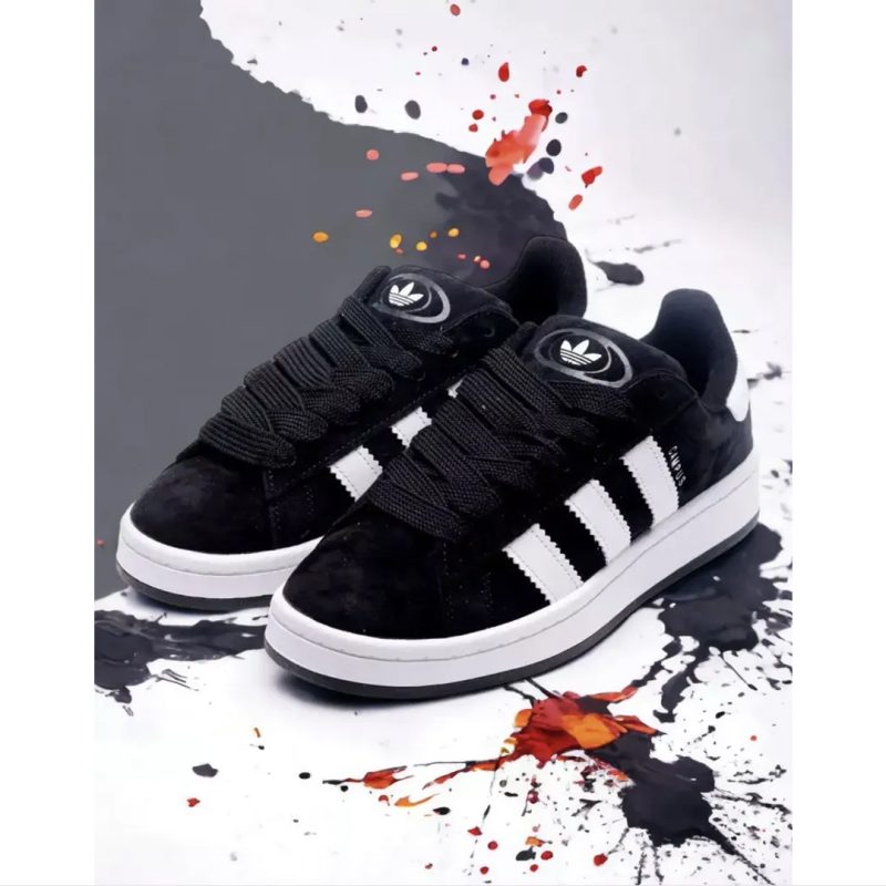 ADIDAS CAMPUS 00S ALL BLACK WHITE STRIPE SUEDE