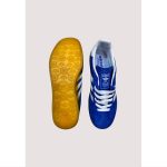 ADIDAS GAZELLE INDOOR INDIGO BLUE SUEDE WHITE WITH GOLDEN GUM SOLE